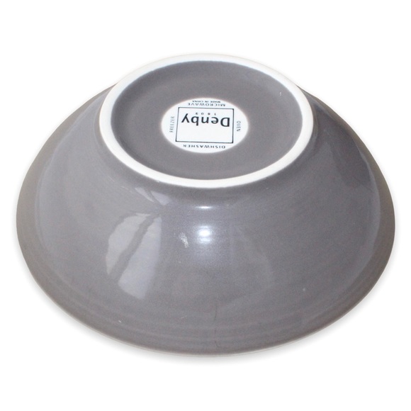 Denby Ripple Soup Bowls Set of 3 Grey / Gray Stoneware Large 7.75” - Picture 4 of 7